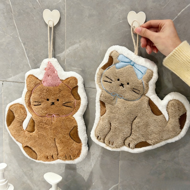 Home Textiles & Decorations - Handuk Gantung Berbentuk Kucing Lucu yang