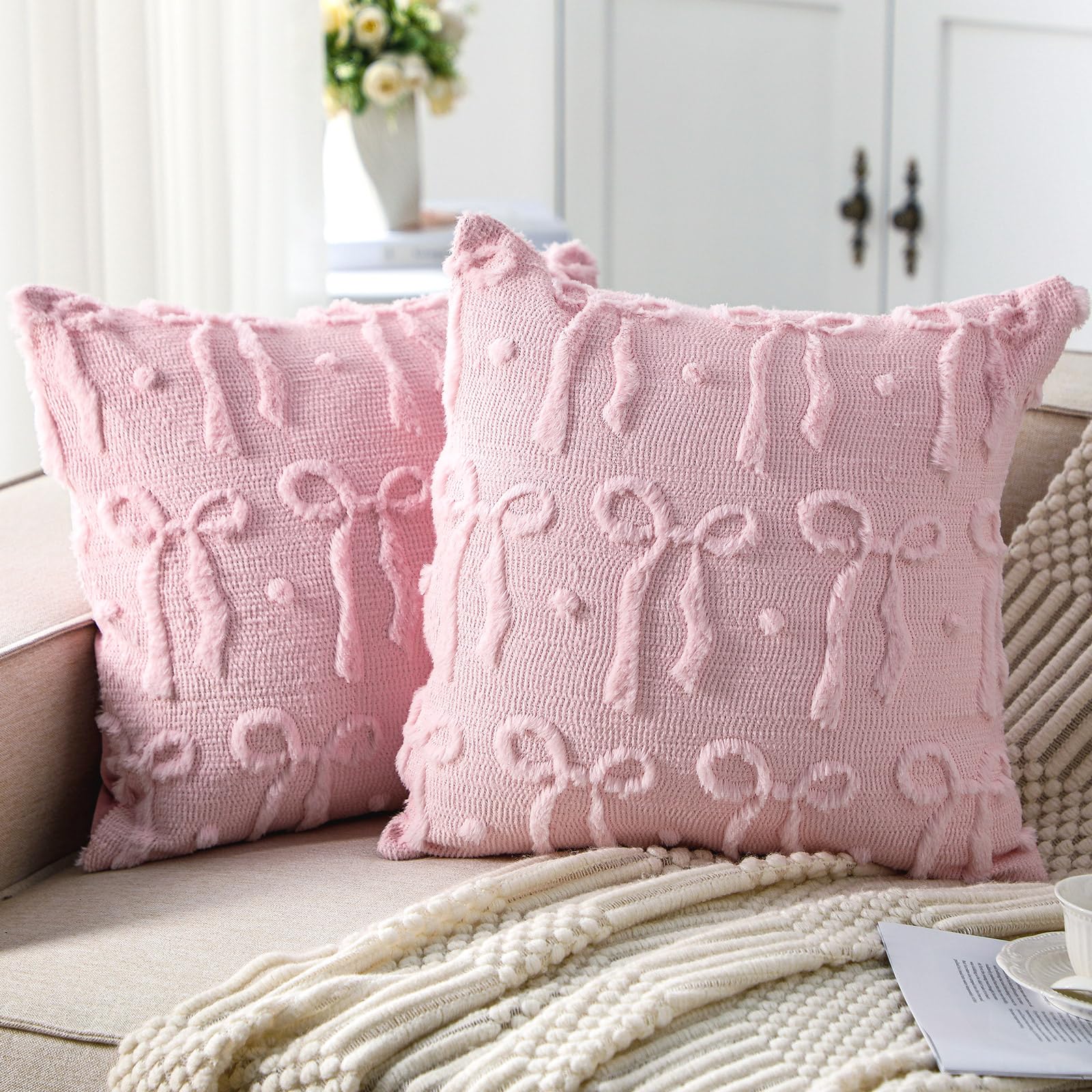 Sarung Bantal Pink Bow 18x18 D - Pillow Insert 18X18 ulasan dan harga